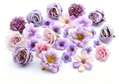 25 Kunstblumenköpfe, künstliche Rosen, lila, für Hochzeit, Party