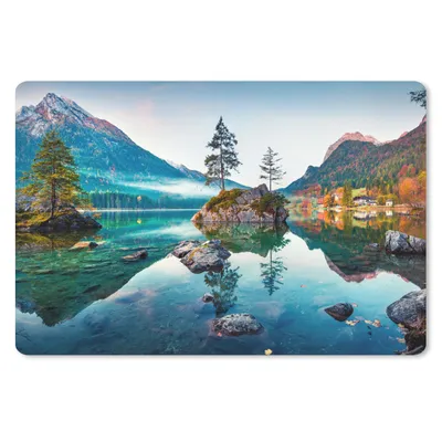 Produktbild von MuchoWow® Mauspad Mousepad Berge - See - Bäume - Natur - Wasser 27x18 cm - Mousepads - Maus Mat - Pad - Mausunterlage - Büroartikel - Desk Matten
