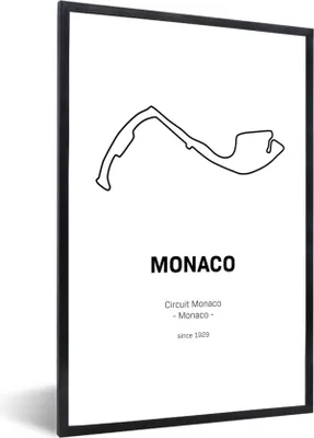 Produktbild von MuchoWow® Gerahmtes Poster Monaco - Rennstrecke - F1 20x30 cm - Poster mit Schwarzem Bilderrahmen Wandposter Rahmen Foto Bilder - Drucken - Bilder Poster im Rahmen