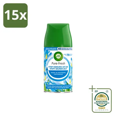 Obrázek produktu pro 15 kusů náplně do osvěžovače vzduchu Air Wick Freshmatic, vůně "Čerstvá jarní rosa", objem 250 ml - balení