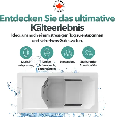 Produktbild von Chill Therapy Spa für Kältetherapie, Temperaturen bis zu 5 Grad, kein EIS erforderlich. Mit UV- und Ozon-Reinigungssystem. Inkl. Treppe und Abdeckung