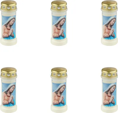 Produktbild von Bolsius - Gedenklicht - Mit Deckel - Betende Maria - 70 Brennstunden - Vorteilspack - 6 Stücke