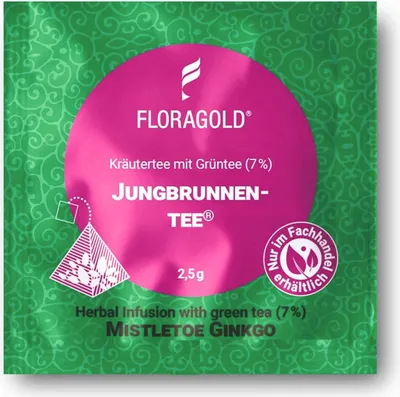 Produktbild von Floragold Kräutertee Jungbrunnentee®, 100er Pyramidenbeutel