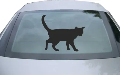 Produktbild von Indigos UG - Aufkleber Heckscheibe & Motorklappe DE2904 - schwarz - 600x507 mm - Katze - Auto Scheiben Fenster Heckklappe Tuning Racing JDM - Die cut