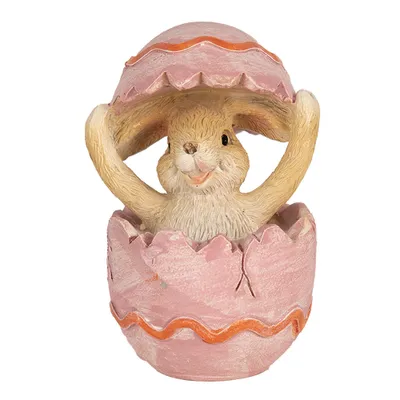 Obrázok produktu pre Clayre & Eef Figúrka králika 8 cm hnedá ružová Polyresin