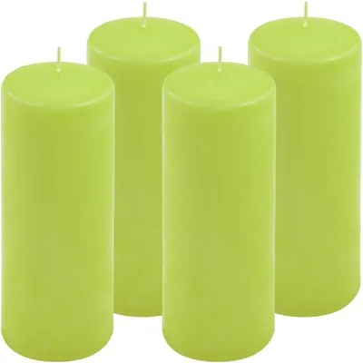 Obrázok produktu pre Sada stĺpových sviečok, 20 cm, Ø 7,5 cm, svetlozelená, 4 ks