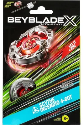 Image de Toupie beyblade x scythe incendio 4-60t - type equilibre - pack toupie et lanceur - hasbro f9583