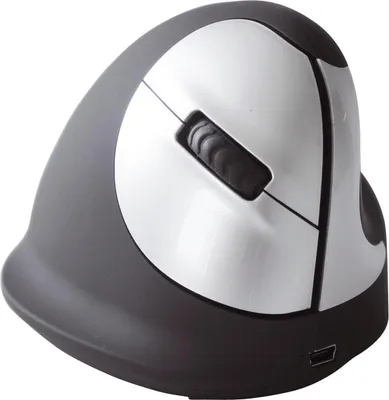 Zdjęcie produktu dla R-Go Tools Ergonomiczna mysz R-Go HE Break mysz z aplikacją do robienia przerw, rozmiar średni, praworęczna, bezprzewodowa, czarna, Po prawej stronie, Optyczny, Bluetooth, 2400 DPI, Czarny