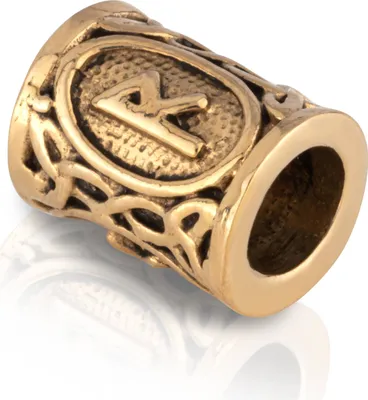 Produktbild von RAIDHO - Bronze Futhark Haar Bartperle Germanisch Keltisch Wikinger Gothic 3551