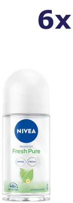Produktbild von 6x Nivea Deo Roll-on - Pure & Natural 50 ml