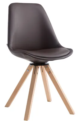 Produktbild von CLP Besucherstuhl Calais square drehbarer und mit eckigen Holzbeinen braun Gestell Farbe natur