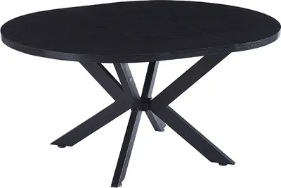 Produktbild von Home Deluxe – Esstisch-Set AVENTI mit 8 Stühlen 4 Stühlen IKALO  Samt Hellbraun Farbe: Light Oak, Maße: 120-160 x 76 x 12 cm, Sternenfuß I Essgruppe Ausziehtisch Esszimmermöbel