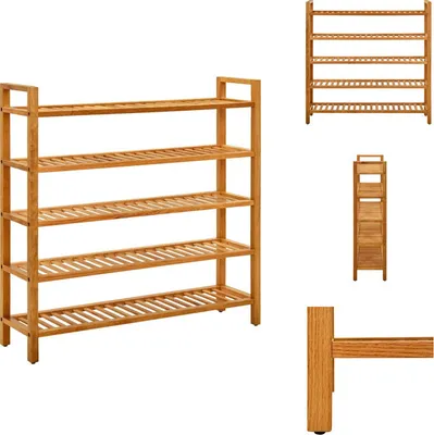 Obrázok produktu pre vidaXL Regál na topánky s 5 policami 100x27x100 cm dubový masív - Regály a skrinky na topánky