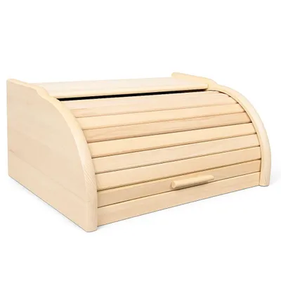 Immagine prodotto di Cestino per il pane in legno naturale grande 38x28x18 cm - Cestino per il pane tradizionale con coperchio - Cestino per il pane retrò da cucina - Cestino per il pane in legno per mantenere il pane fresco più a lungo