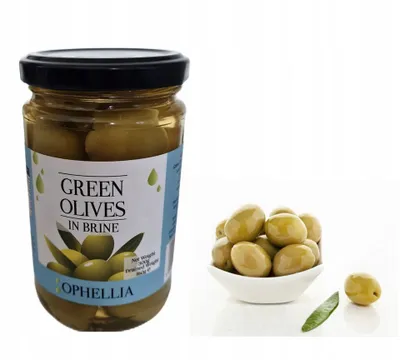 Produktbild von Ophellia Grüne Oliven mit Kern 300 g Griechische Oliven in Salzlake