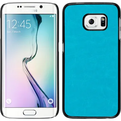 Produktbild von PhoneNatic Case kompatibel mit Samsung Galaxy S6 Edge - Hülle türkis Lederoptik Hard-case + flexible Folie