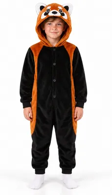 Obrázek produktu pro Dětské overal pyžamo Kigurumi kostým Panda červená, velikost 122