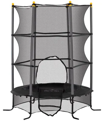 Immagine prodotto di Trampolino per bambini con rete di sicurezza | Colore: nero | Dimensioni: 163x163x190 cm