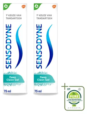 Imagen del producto de 2 tubos de pasta dental Sensodyne Deep Clean en gel - 75 ml - Paquete grande - 2 unidades