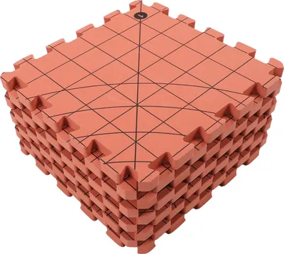 Obrázek produktu pro 9 balení blokovacích podložek pro pletení a háčkování, extra silná blokovací podložka s mřížkovanými liniemi, pletací podložky, blokovací podložka, cihlově červená, blokování