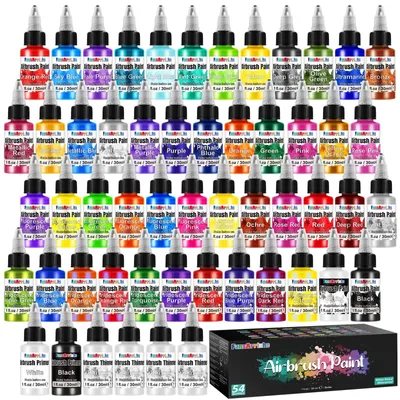 Image de Solidchoice - Kit d'aérographe avec 48 couleurs et accessoires