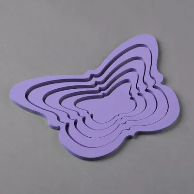 Immagine prodotto di Decorazione da parete Adesivo da parete Farfalla 3D Legno 5 pezzi Quadro da parete viola