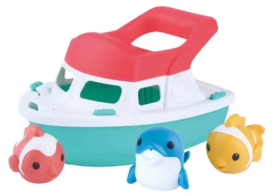 Produktbild von Playgo Badeset Boot mit Spritzenfiguren - 4-teilig.