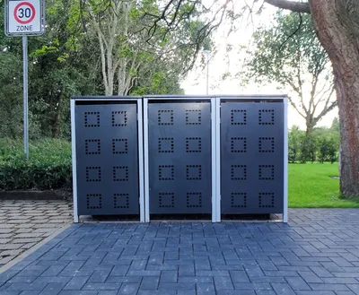 Produktbild von 3 Mülltonnenboxen Modell No.5 Anthrazitgrau für 240 Liter Mülltonnen