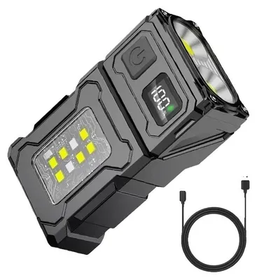 Imagen del producto de Linterna, base magnética, 8 modos de iluminación, giratoria - 1 unidad