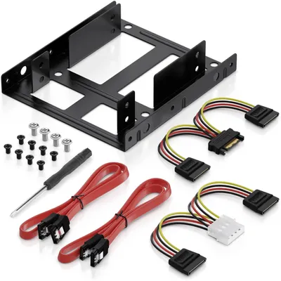 Produktbild von deleyCON Einbaurahmen Set für 2x 2,5 auf 3,5 Zoll SSD Adapter