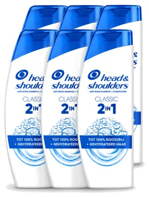 Imagen del producto de 6 unidades de champú 2 en 1 clásico anti-caspa Head & Shoulders, 300 ml - Paquete económico