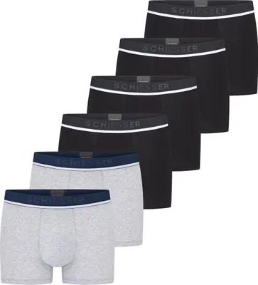 Produktbild von Schiesser 6er Pack - 95/5 - Organic Baumwolle Retro Short / Pant Sportlicher Logo-Webgummibund, Bequeme Beinausschnitte und ohne störende Nähte, Elastische Single-Jersey-Qualität