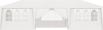 Image de vidaXL Tente de réception professionnelle avec parois latérales 4×9 m Blanc 90 g/m