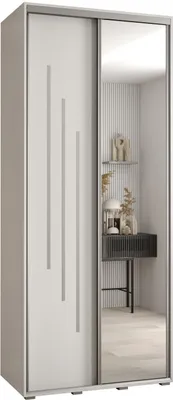 Produktbild von MEBLE KRYSPOL Davos 9 Schrank, zwei Türen - 235,2x100x45 cm - Weiß Weiß Silber