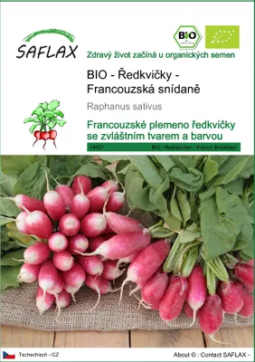 Obrázek produktu pro SAFLAX - BIO - Ředkvičky - Francouzská snídaně - Raphanus sativus - 150 Semena