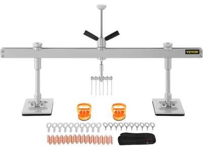 Produktbild von VEVOR Dellenzieherset, 85CM Dellenziehhebel mit 6-Krallen-Haken-Zubehör, Lackfreie Dellenentfernung Dellenziehhebel-Set für Karosseriereparatur, Türdellen und Hagelschäden, 850 mm
