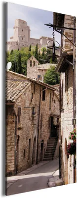 Produktbild von Wallario Premium Leinwandbild Italienische Gasse in Größe 50 x 125 cm