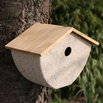 Produktbild von Vogelhaus - Nistkasten - Bambus - H: 20,5cm - L: 28cm - beige