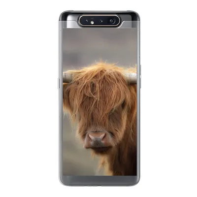 Produktbild von MuchoWow® Handyhülle Schutzhülle Hülle für Samsung Galaxy A80 Schottischer Highlander - Hörner - Haare Silikon Softcase Handy Hülle - Schutzdeckel