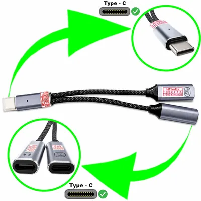 Produktbild von USB-C Splitter Y Adapter Kopfhörer und Laden PD 100W kompatibel mit iPad (A16), iPad mini (A17 Pro)