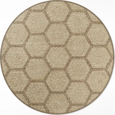 Produktbild von Imitationsstoff in Sechsecken– Vinylteppich – Indoor Teppich – Flur – Pflegeleicht – Runder Teppich – PVC Teppich – Outdoor Teppich – Pflegeleicht – fi 70cm