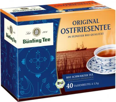 A box of Bünting Tee Original Ostfriesentee.