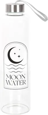 Produktbild von Something Different - Wasserflasche, Mondsichel, Glas SD4896 (Einheitsgröße) (Transparent/Schwarz)