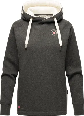 Produktbild von Marikoo Airii Damen Hoodie Kapuzensweatjacke Kapuzenjacke Sweater Dunkelgrau Melange Gr. 38 - M