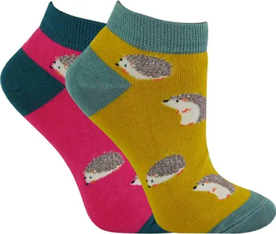 Produktbild von 2 Paar Damen Low Cut Sneaker Socken | Lustig Socken mit Tiermotiv | Miss Sparrow