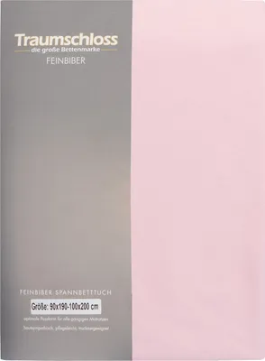 Produktbild von Traumschloss Feinbiber Spannbettlaken 140-160 x 200 cm puder (rosé) Feinbiber-Ausführung für extra Wärme an kalten Tagen