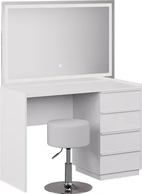 Zdjęcie produktu dla Stół do toalety Vicco Viktoria Biały 110 cm z lustrem LED i stołkiem, Model 59332
