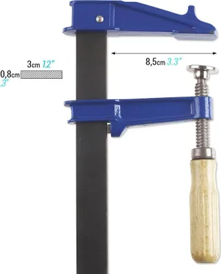 Image de Pince-étau Piher EM 30cm, avec poignée en bois
