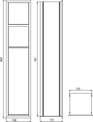 Zdjęcie produktu dla EMCO moduł WC 150 ASIS podtynkowy, 809 x 168 mm chrom/optiwhite