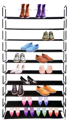 Image de Étagère à chaussures avec 10 compartiments, porte-chaussures, meuble de rangement pour chaussures, étagère neuve